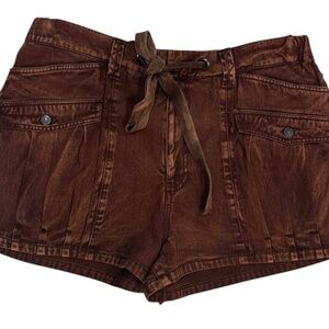 Free People Black Plum Brown Zuri Washed Shorts